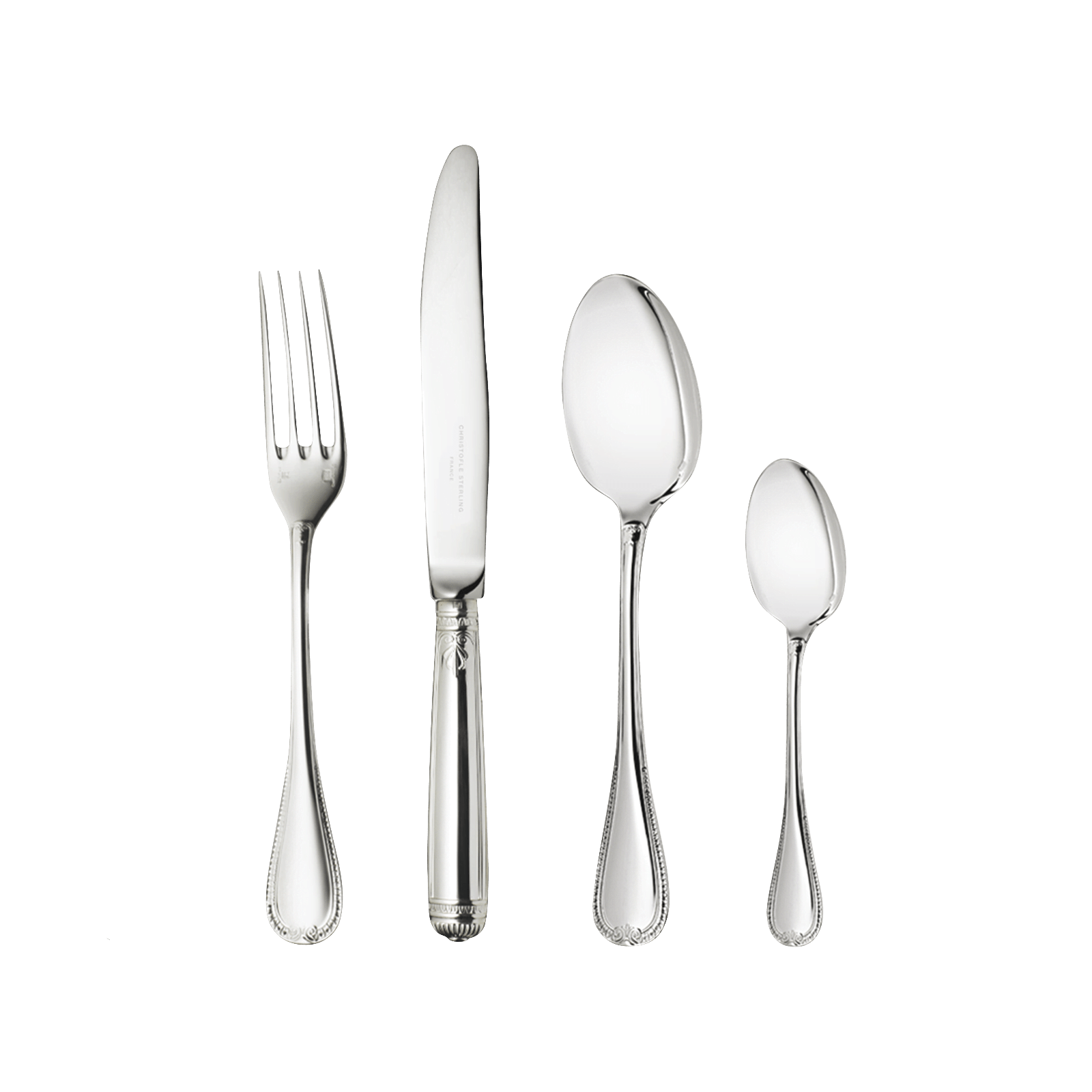 24 Piece Sterling Silver Flatware Set With Chest Malmaison Christofle