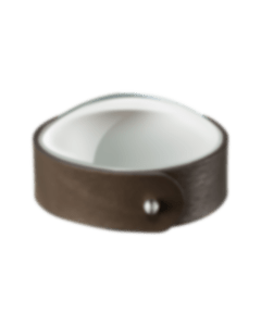 christofle Glass & Bronze Leather Paperweight
