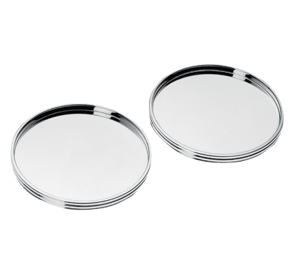 christofle set of 2 glass coasters k+t  silver plated 0