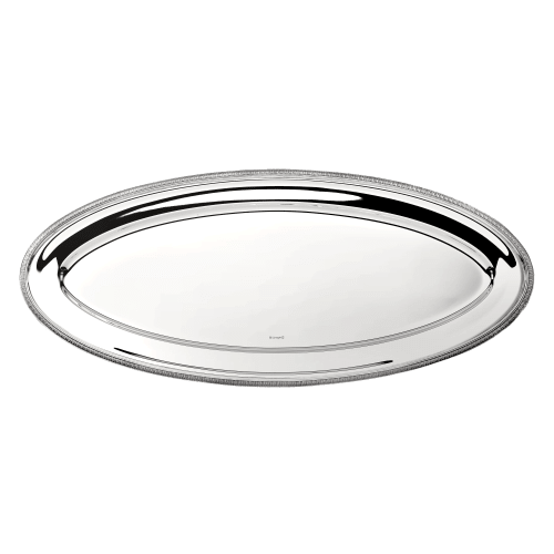 christofle Malmaison grand plat rond en métal argenté 35.5cm