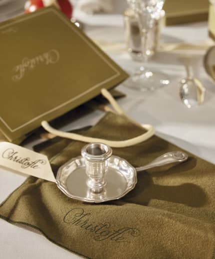 christofle vintage silvered room candle holder 0