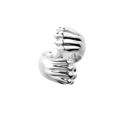 christofle sterling-silver cross ring rhodium plated 1