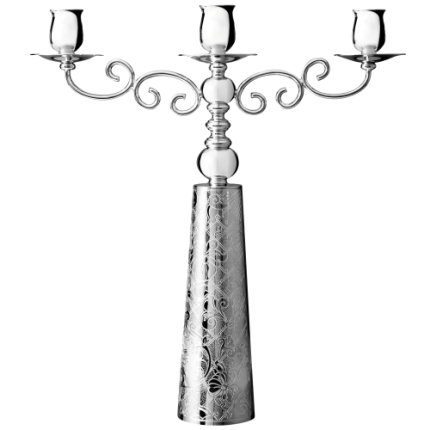 christofle three light candelabra jardin d'eden  silver plated 1