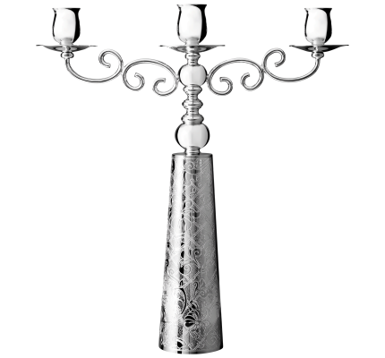 Three light candelabra Jardin d'Eden  Silver plated