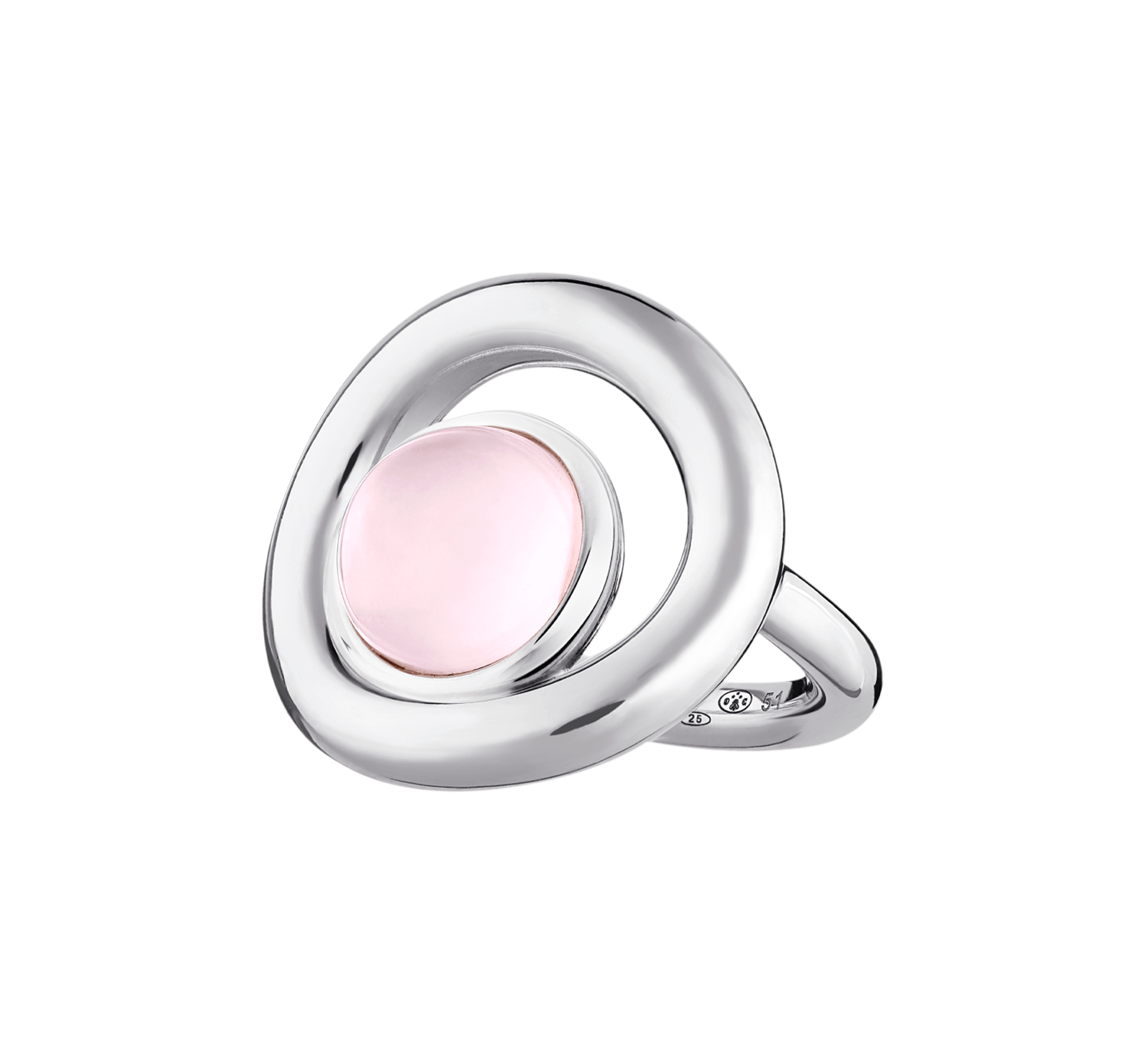 christofle sterling silver ring with rose quartz 2