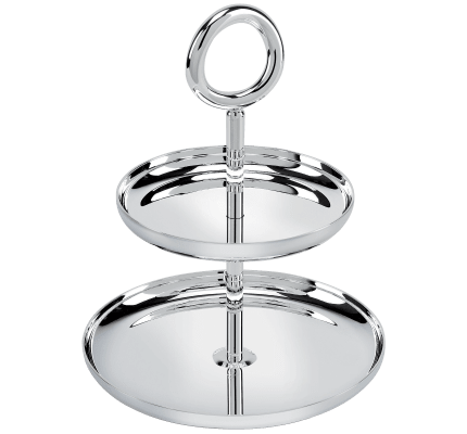 christofle 2-tier pastry stand  vertigo  silver plated 2