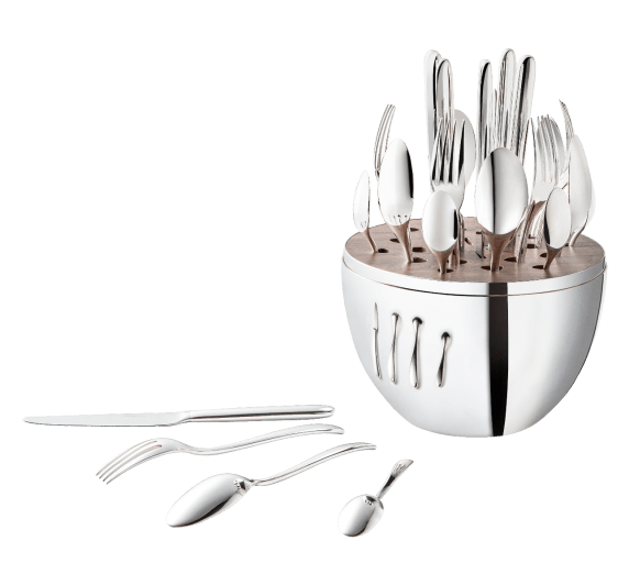 christofle 24-piece silver-plated flatware set with chest 2