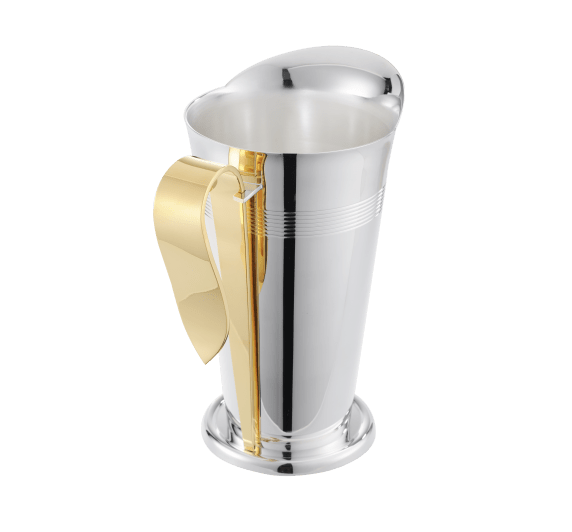 christofle silver-plated water pitcher with gilded handle  1