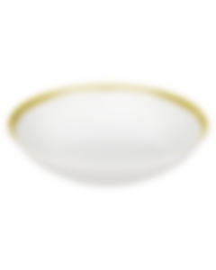 Porcelain Soup Cereal Bowl Gold Finish