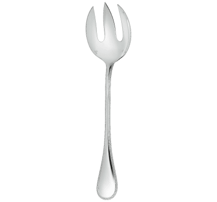 christofle salad serving fork perles  silver plated 1