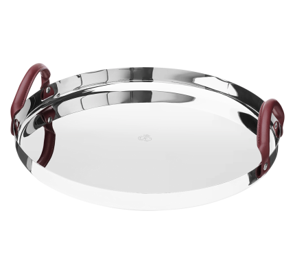 christofle round tray 40cm mood nomade stainless steel 1