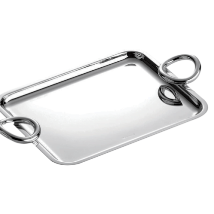 christofle tray 20x16 cm 2 handles vertigo  silver plated 1