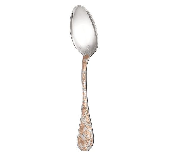 christofle partially gilded silver plated table spoon - pink gold 2