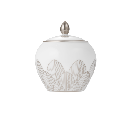 Porcelain Covered Sugar Bowl 30cl Platinum Finish