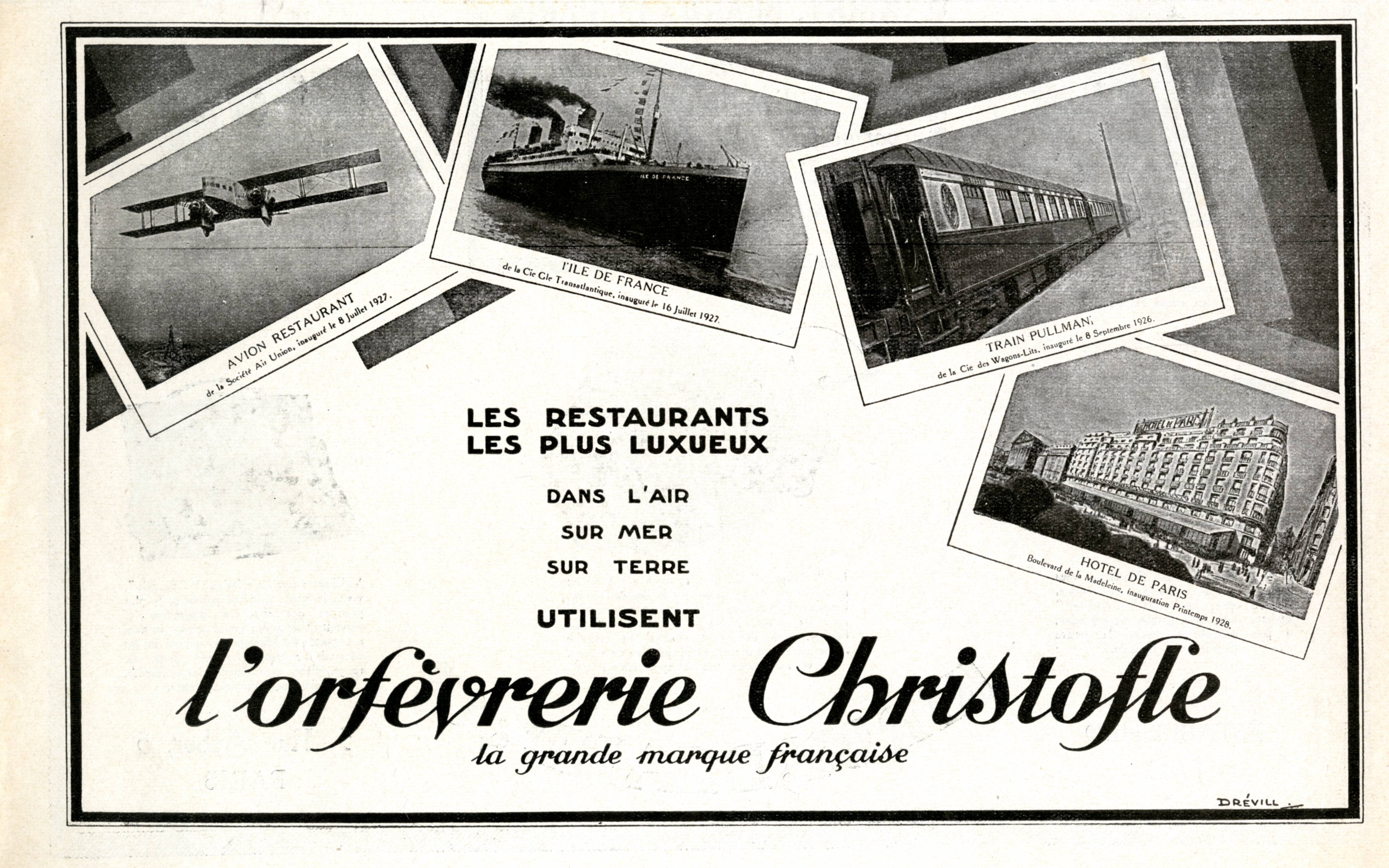 Publicité de 1928, Archives Christofle 