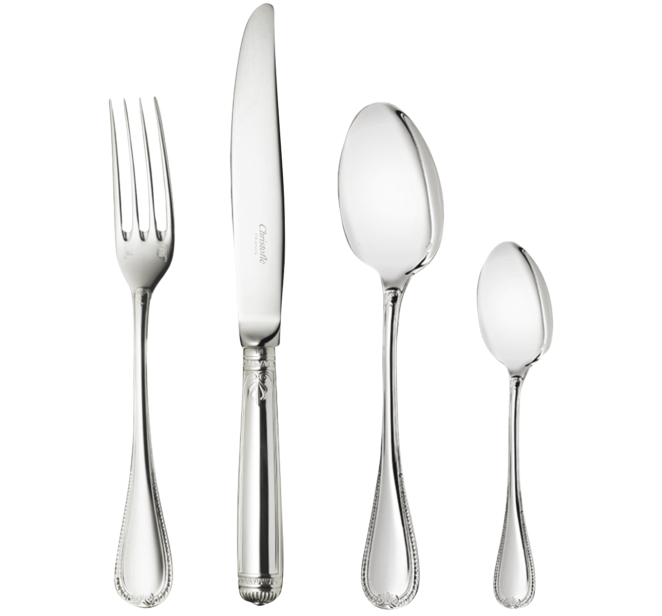 christofle 48-piece silver-plated flatware set with chest 0