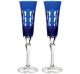 christofle set of 2 crystal blue champagne flutes 1