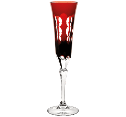 christofle red crystal champagne flute  2