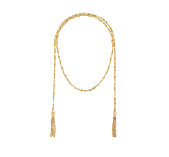 christofle sterling silver gilded 18 carats tie necklace chain 1