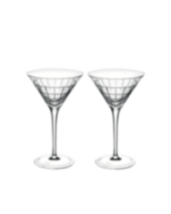 christofle Set of 2 Crystal Martini Glasses