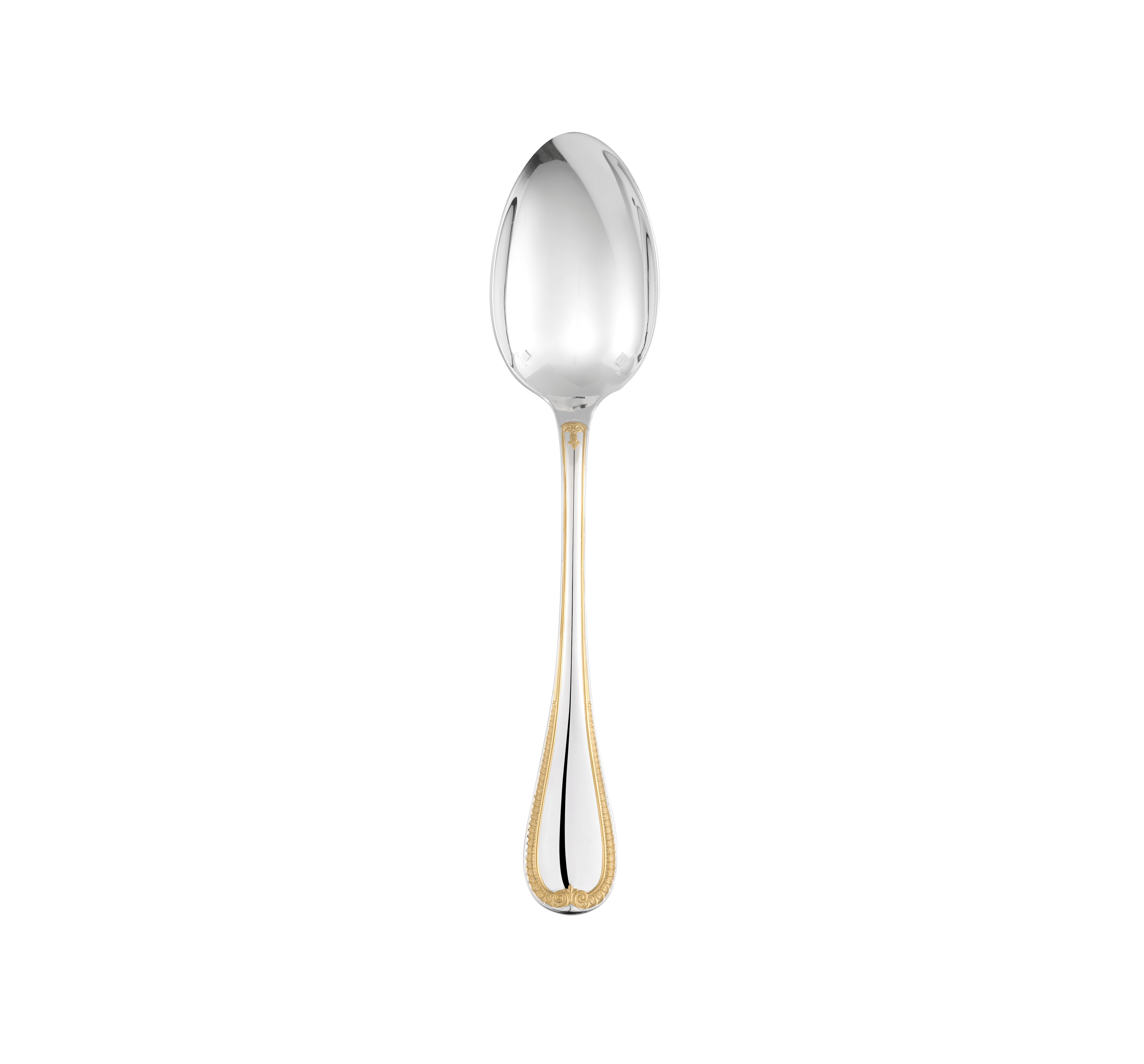 christofle cuillère à soupe en métal argenté - dorure partielle 1