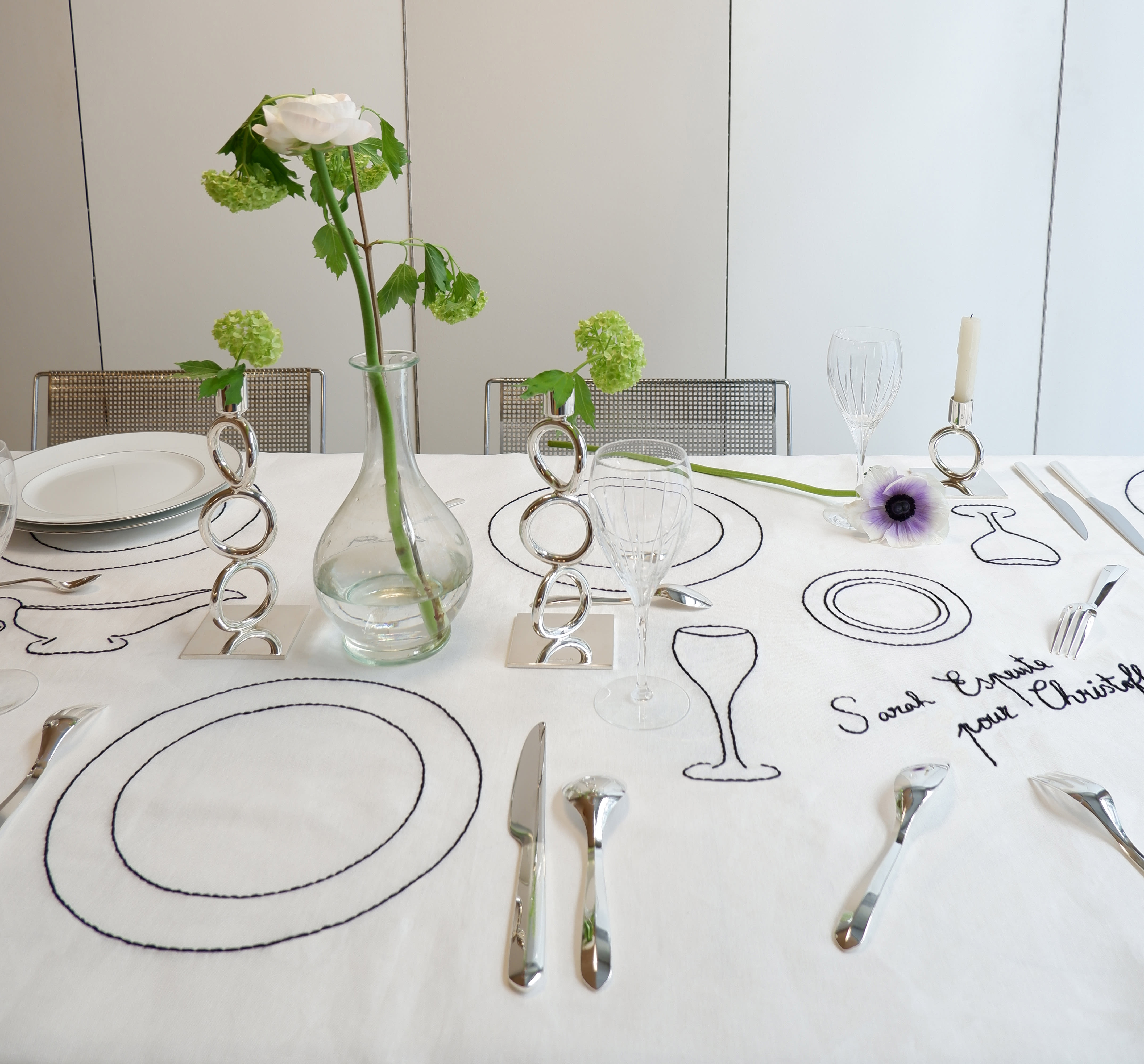 christofle nappe pour 6 personnes - sarah espeute pour christofle 4