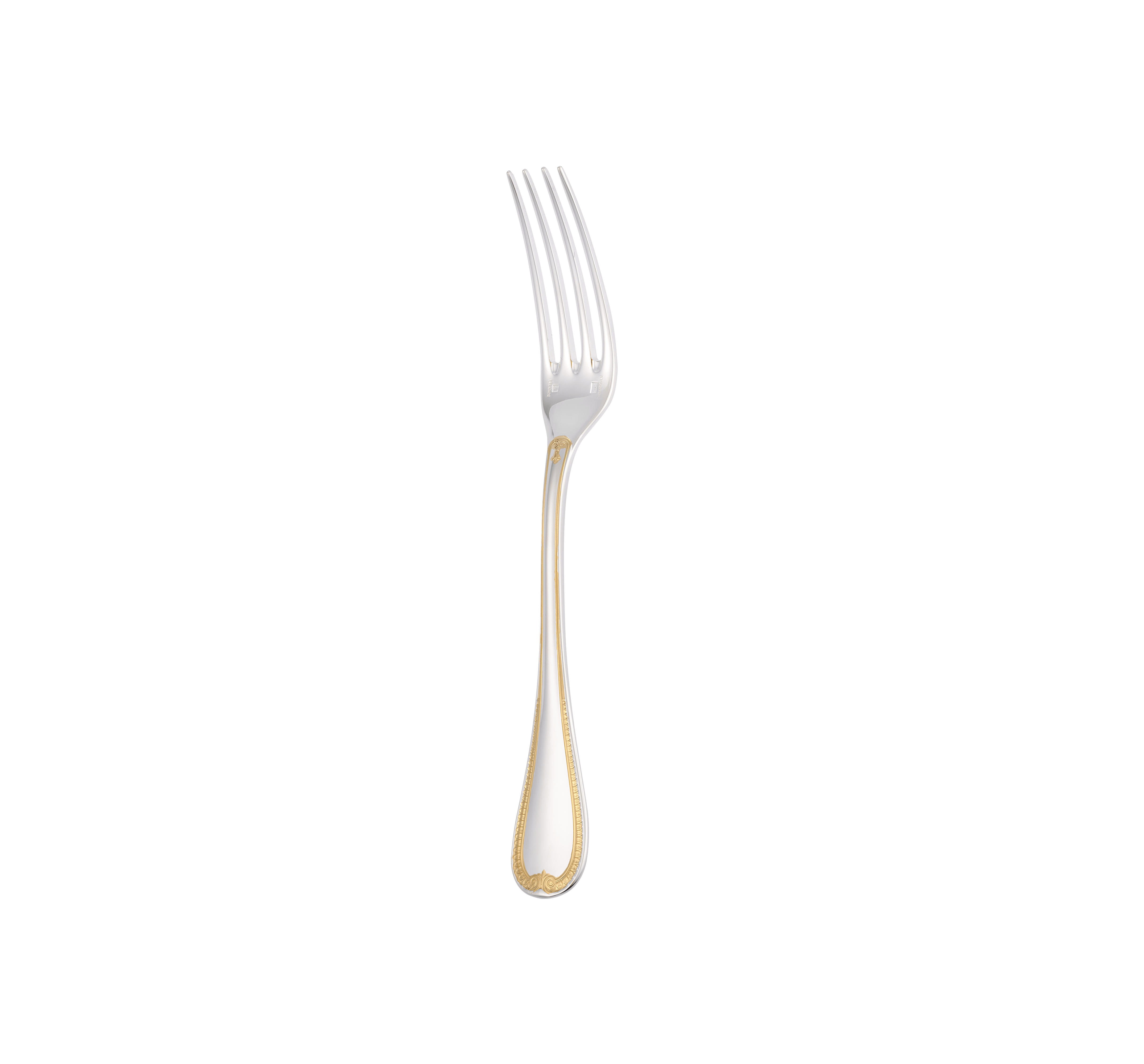 christofle partially gilded silver-plated dinner fork 1