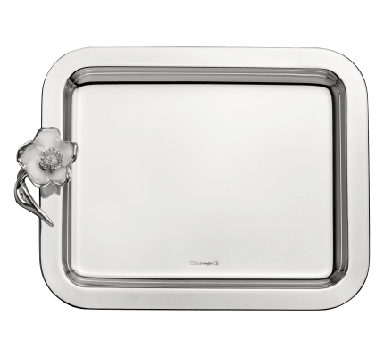 christofle tray 20x16 cm anemone  silver plated 1
