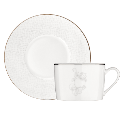 christofle porcelain tea/coffee cup & saucer  1