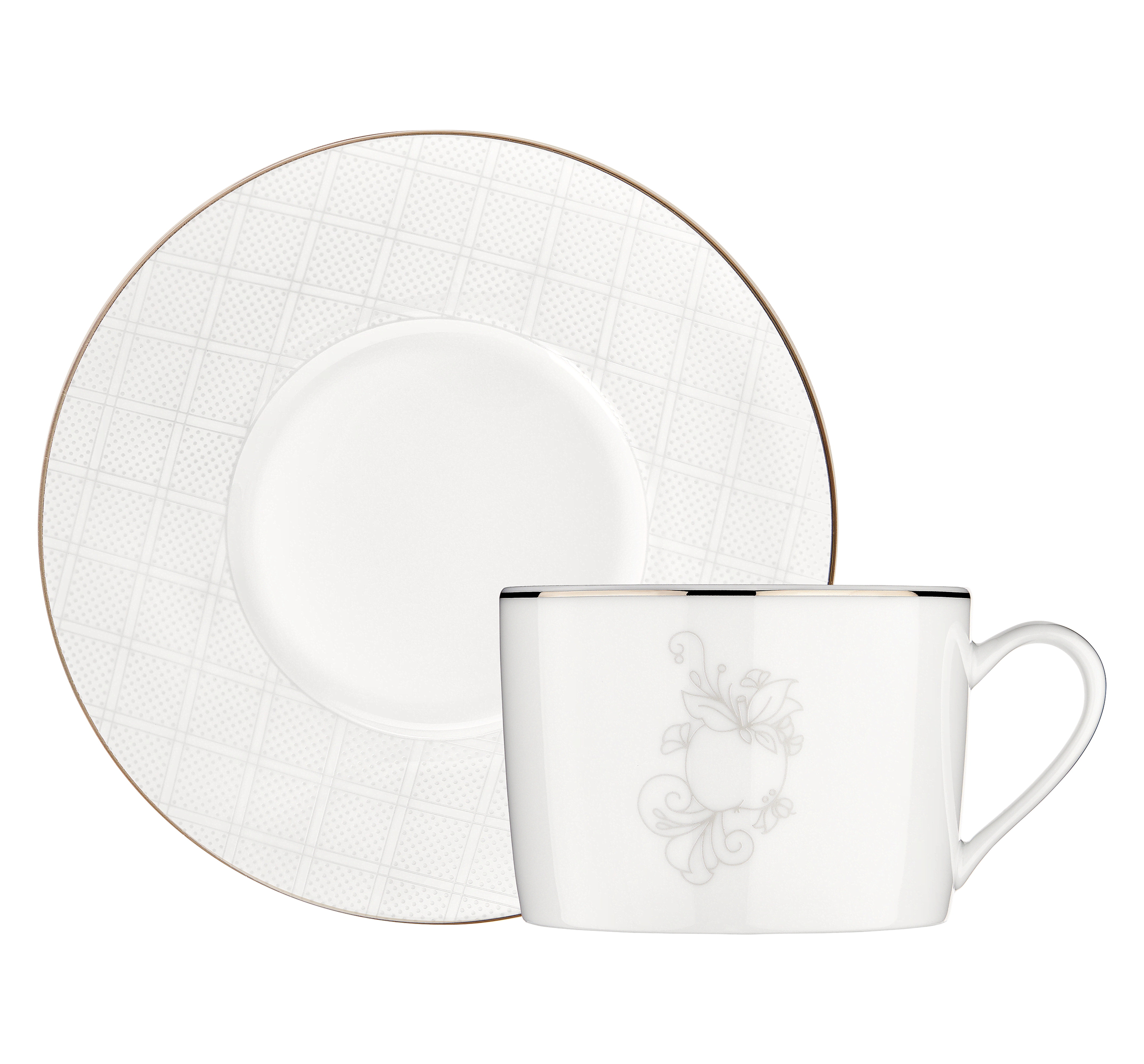 christofle porcelain tea/coffee cup & saucer  1