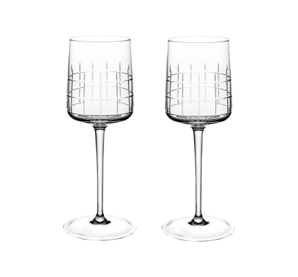 Set of 2 crystal red wine glasses