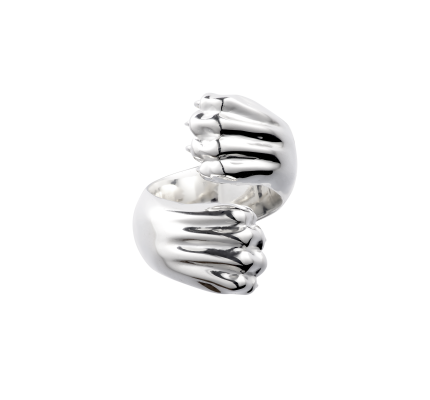 christofle sterling-silver cross ring rhodium plated 1