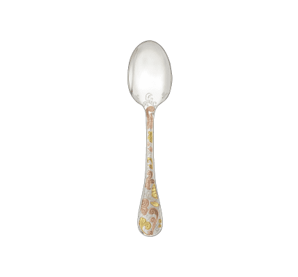 christofle Partially gilded silver plated dessert spoon - pink and yellow gold