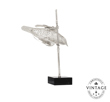 christofle vintage silvered reed warbler - vintage 2