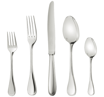 christofle individual place settings (5 pieces) perles  sterling silver 1