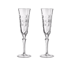 christofle set of 2 crystal champagne flute 1