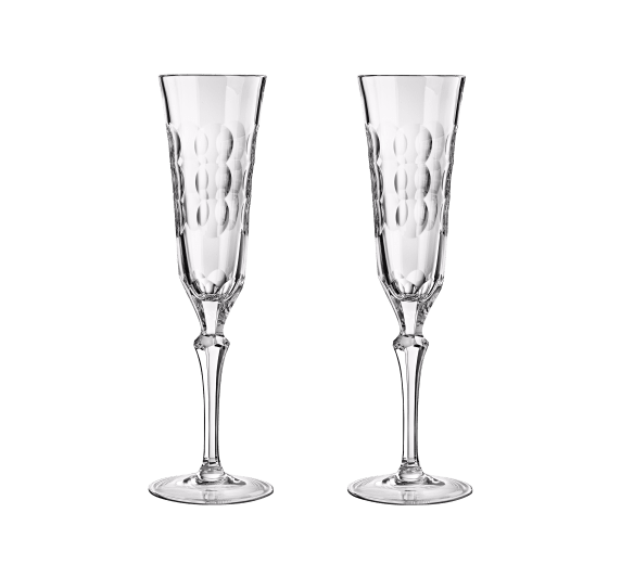 christofle set of 2 crystal champagne flute 1