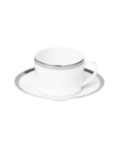 christofle Gilded Porcelain Teacup and Saucer