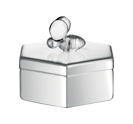 christofle hexagonal secret box beebee  silver plated 0