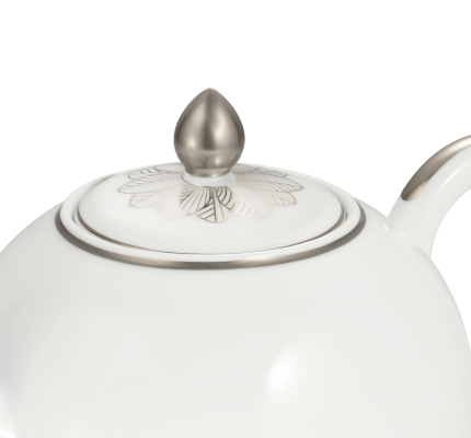 Porcelain Round teapot 1,5L - Platinum