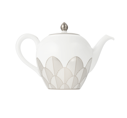 Porcelain Round teapot 1,5L - Platinum