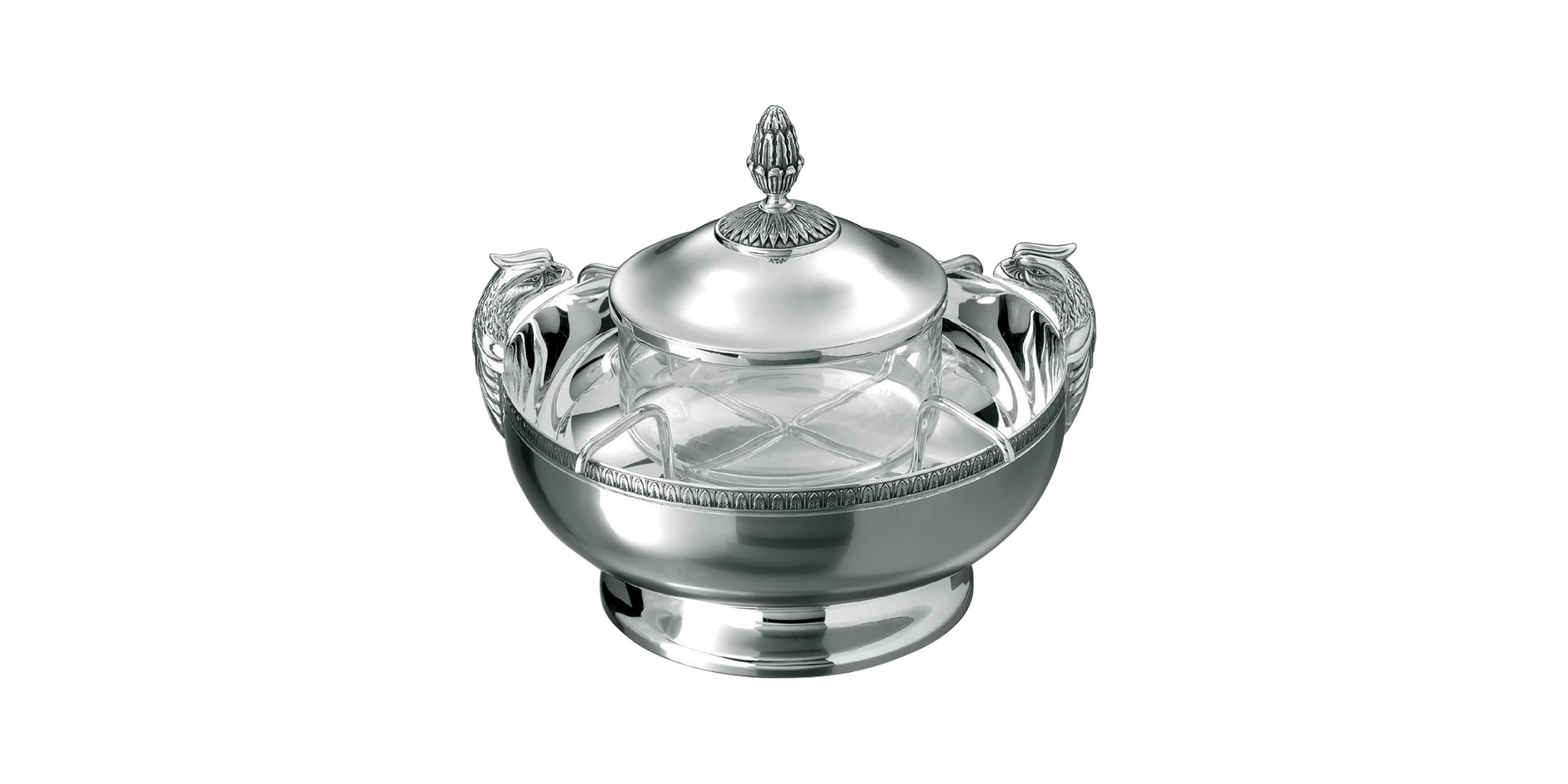 Silver plated caviar service