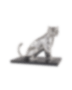 christofle sitting tiger small size sterling silver - haute orfèvrerie 1
