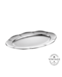 38cm Oval Platter Lobes et Godrons, Silverware - Vintage