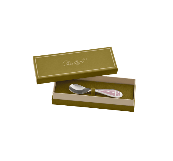 christofle silver-plated baby spoon - rose quartz 4
