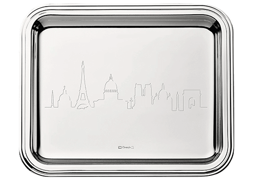 Paris Skyline engraved Albi tray | Christofle