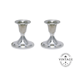 christofle paire de 2 petits bougeoirs argentés - vintage  1