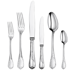 christofle 75-piece silver-plated flatware set with chest 1