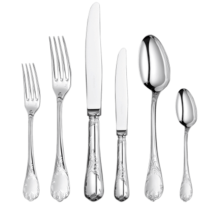 christofle 75-piece silver-plated flatware set with chest 1