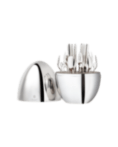 christofle silver-plated 24-piece flatware set with chest  0